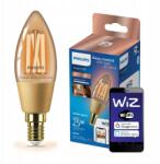 Philips Led izzó E14 C35 4, 9W 25W Filament Borostyán Smart WiFi Philips WiZ (8719514372085)
