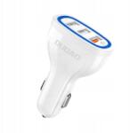 Dudao Autós töltő 3x Usb Quick Charge 3.0 QC3.0 2.4A 18W fehér (4905834476563)