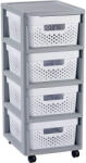 Keter Keter Coș de gunoi cu sertar, plastic reciclat, 4x11 l, CURVER "Infinity", gri/alb 231556 (231556) - efistore - 217,99 RON
