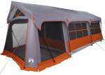 vidaXL Bungalow családi sátor 10 személyes, szürke-narancs - 620x322x240 cm