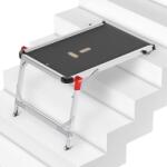 Hailo TP1 Lépcsős Munkaplatform - Csúszásmentes Rétegelt Lemez, Beépített Vízmérték, Soft-Grip Talp, 150 kg Teherbírás, Állítható, Ezüst (TP1)