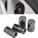 AMIO Set capacele auto pentru ventil hexagon negru 4 buc (AVX-AM02237) - alemax