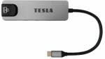 Tesla MP80 többfunkciós USB elosztó, 5 az 1-ben, 4K HDMI, gigabites LAN, alumínium (951003)