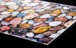 DIMEX ART Plexi a konyhapult mögött színes kavicsok - 80 x 60 cm (PGT-08060-247)