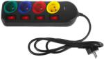 Maclean 4 Plug + 2 USB 1,5 m Switch (MCE508 B)