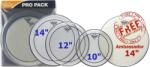 Remo Pinstripe Clear Studio set + 14" Ambassador coated