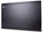 GETFORT 3U rack fémszekrény, 540x350x180mm, fekete, 2 kábelkivezető nyílással, szálcsiszolt előlappal együtt (34824)