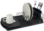 WENKO 54767100 BASIC Edényszárító csepegtető, 47 x 26 cm, fekete (54767100)
