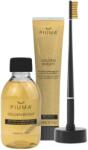 piuma Golden Bright Piuma Szett, Szájvíz, 300 ml + Fogkrém 24 karátos antibakteriális arannyal, 75 ml + Fogkefe gyulladáscsökkentő C-vitaminnal, 1 db