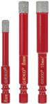 GEKO Set de burghie diamantate 6-10mm pentru gresie, 3buc HEX 81676 (G39715) Burghiu