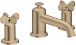 Hansgrohe Archivio 3-lyukas mosdócsaptelep 30, keresztfogantyúkkal, húzórudas leeresztőgarnitúrával, Szálcsiszolt Bronz 34024140 (34024140)