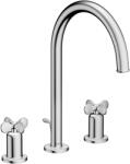 Hansgrohe Archivio 3-lyukas mosdócsaptelep 190, keresztfogantyúkkal, húzórudas leeresztőgarnitúrával, Króm 34027000 (34027000)