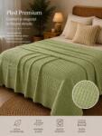 Ralex Pucioasa Cuvertură Pled Waffles 100% Bumbac 220x240 cm, Verde (400.209-160051)