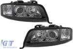 KITT Lightning Angel Eyes fényszóró Xenon, Audi A6 4B C5 (06.2001-05.2004) LHD és RHD modellekhez, fekete (HLAUA64BFLHID)