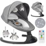MoMi Lami Kenani ringató-zenélő elektromos babahinta, sőtétszürke (BULE00022)