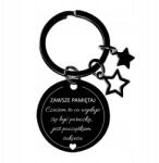 Blingart Kulcstartó gravírozással fekete kulcstartó saját gravírozás acél Blingart (brelok z grawerem, brylok BK0072#C)