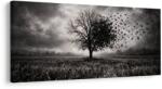 Dovido Tablou arborele vieții în peisaj întunecat - 60x30