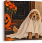 Dovido Tablou cățeluș de Halloween sub cearșaf - 70x70