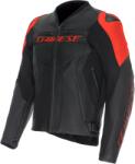 DAINESE Geacă moto din piele DAINESE RACING 5 BLACK/BLACK/RED-FLUO