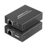PremiumCord Hdmi Kvm extender 4K és Full Hd 1080p 70 méterre Usb átvitellel (khext70-8)