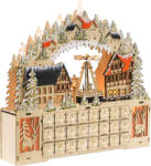 HOMCOM Calendar Advent, sat de Crăciun, 18 LED, 24 sertărașe, reutilizabil, 45 x 9 x 42, 5 cm | Aosom Romania (830-883V80ND)