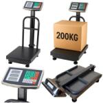 LEAN elektronikus platformmérleg 200 kg, 20 g, fém, fekete, 30x50cm, kábellel és használati utasítással (26624)