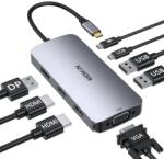 Mokin Docking Station Laptop 8 az 1-ben USB-C Hub Adapter Dual HDMI 2 Monitorhoz