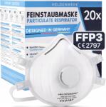Maska Heldenwerk FFP3 maska szeleppel, 20 db, fehér, modell