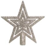 Csillag formájú karácsonyfa csúcsdísz arany színű glitteres felülettel - 19 cm (058314)