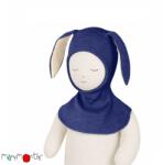 ManyMonths Cagula ManyMonths Bunny Ears lână merinos - Twilight Blue