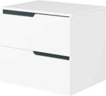Fluminia Bari Masca lavoar baie suspendata cu 2 sertare 60x46xH51 cm, alb mat, cu blat (BARI62-T-WM-L)