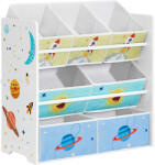 Brius Raft de depozitare jucarii, 7 cutii detasabile din tesatura, 63x30x60cm, alb (EZ-GKR034W01)