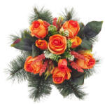  Selyemkoszorú (40cm) - Rózsa - Narancssárga #DB2
