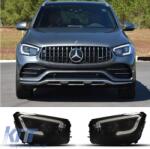  Front Headlight Set Suitable for Mercedes-Benz GLC C253/X253 Upgrade to Facelift Look 2020-2021 Black Full LED DRL with Carner Motor (CGRHM6039152)