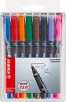 STABILO Foliopis Marker Stabilo Ohp S 0, 4 mm, 8 színből álló készlet műanyag tokban (841/8)
