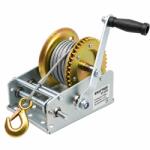 KRAFTNER Troliu manual cu doua viteze - 1100 kg (2425 LBS), otel A3, frana automata cu clichet - cablu metalic cu carlig - KRAFTNER - KF-6035 (KF-6035)
