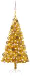 vidaXL Brad Craciun pre-iluminat cu set globuri, auriu, 150 cm, PET (3077604)