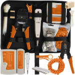 Bigstren Tester cablu retea RJ45/RJ11 Bigstren, kit profesional 145 piese (18248)
