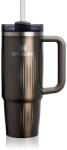 Stanley Quencher H2. O Fluted Tumbler pahar din oțel inoxidabil cu pai mare gunmetal shine 1 buc