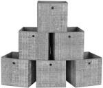Songmics Set 6 cutii depozitare gri 30x30x30 cm pentru rafturi și dul (RFB002G02V1)