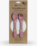Petite&Mars szilikon evőeszköz szett - Take&Match Dusty Rose 6m+