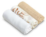  Muszlin pelenka 70x80 cm pamut 3 db - bézs fehér mintás