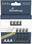 MediaRange AAA USB-C ÚJRATÖLTHETŐ AKKUMULÁTOR 500 mAh (4 DB-OS CSOMAG) (MRBAT160)