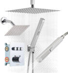 Vevor Termosztátos beépíthető zuhanyrendszer 30 cm-es zuhany szett esőztető fejzuhannyal, króm