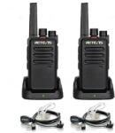 Retevis RT668 PMR walkie talkie szett fejhallgatóval, VOX funkcióval, hosszú hatótávú kézi adóvevő felnőtteknek, fekete, 2 db (RT668)