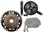 Shimano Komplett Shimano 7 soros TZ500 meghajtás szett lánccal és hajtókarokkal (33401)
