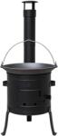 Master Gustav Pachet Ceaun din fonta natur Master Gustav 10, 7 L + Soba pe lemne O32 cm cu horn (MGA92702) Ceaun