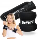 DrFit bokasúly és csuklósúly szett edzőterembe, fitneszhez 2x 2kg fekete (Ciężarki na kostki i nadgarstki 2x2kg czarne)