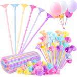 brokatove Lufi pálcika hosszú kosárral Pasztell 40 cm 100db születésnapra