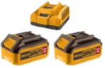 INGCO FBCPK2513E Akkumulátor és töltő szett 20 V (2 x 5, 0 Ah akku + 4, 0 A töltő) (FBCPK2513E)
